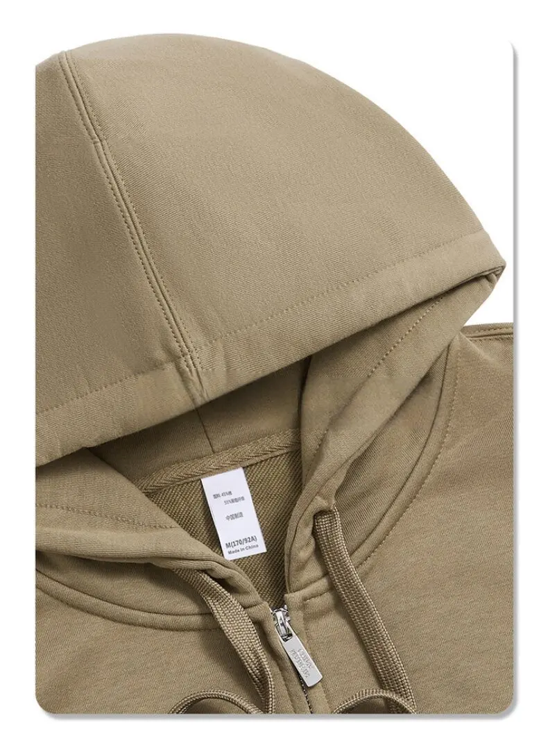 600g Metal Zipper Hoodie Cardigan Heavyweight Super Soft Silver Fox Fleece Hooded Jacket Plush Warm Full Zip Up Hoodie