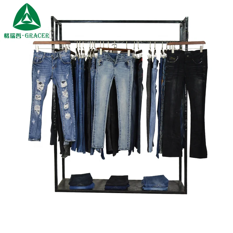 Ladies Jeans Pant Uganda Second Hand Clothes Factory Overrun Used Clothing in Bales Summer for Women Adults Mixed Size 45kg