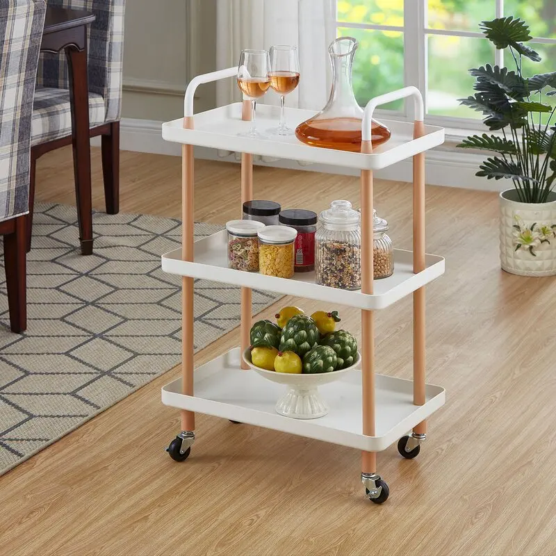 Hot Sale Home Furniture Industrial Shopping Folding ABS square Hand Carts Trolleys Metal Cart and Trolley With Wheels