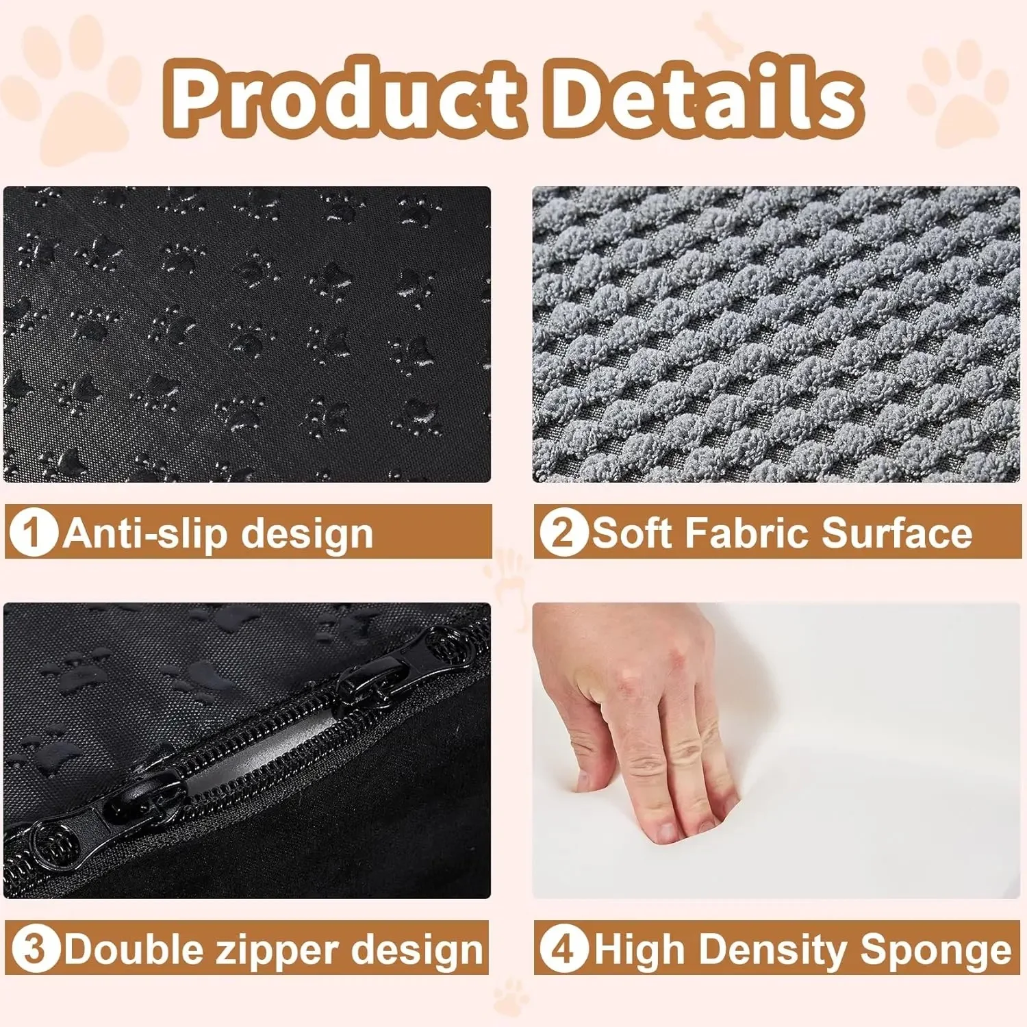 Pet Cat Dog Stairs Dog Ramp for Bed Foldable Pet Stairs with Non-slip