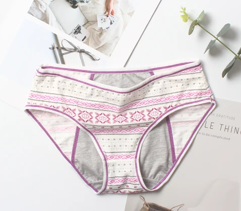 
Wholesale new design geometry printed ladies menstrual panties 