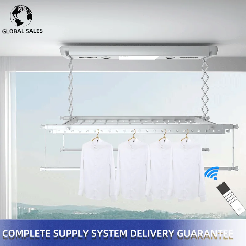 OEM balcony telescopic clothes drying pole intelligent remote control automatic lifting clothes intelligent electric drying rack