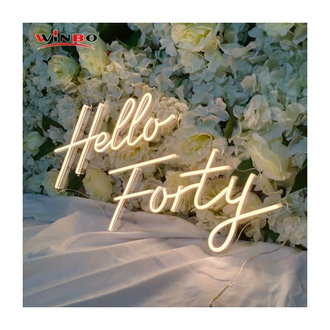 Winbo Wholesale Custom neon  business logo sign for shops  Free Design forty neon signs