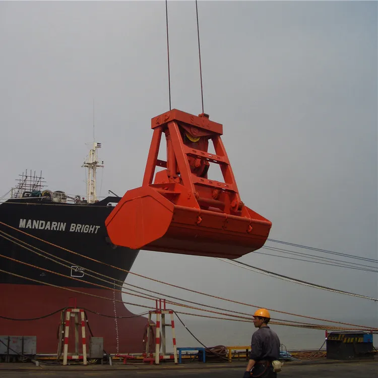 ENBL-8tons clam shell rock cement grain coal bulk cargo remote control electric clamshell bucket grab