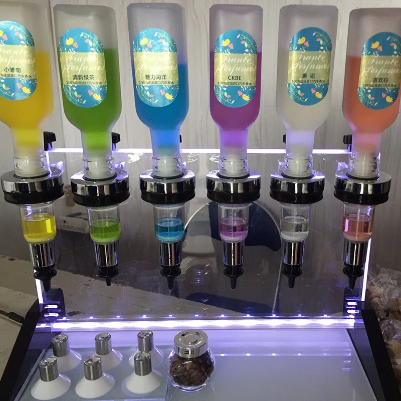Multi-function single cup perfume dispenser wall mounted perfume bottle rack bar display perfume glass bottle dispenser pump