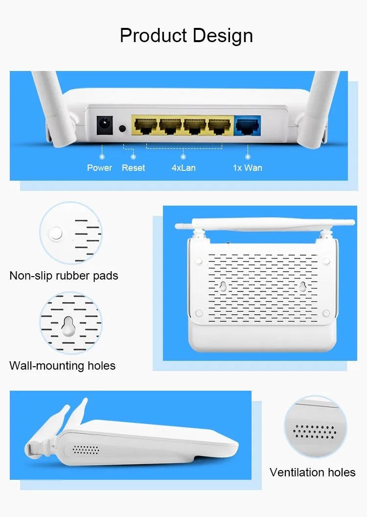 Home Model Wireless Router 300Mbps/MT7620N/Openwrt/4x 100M Lan Port/wifi Repeater