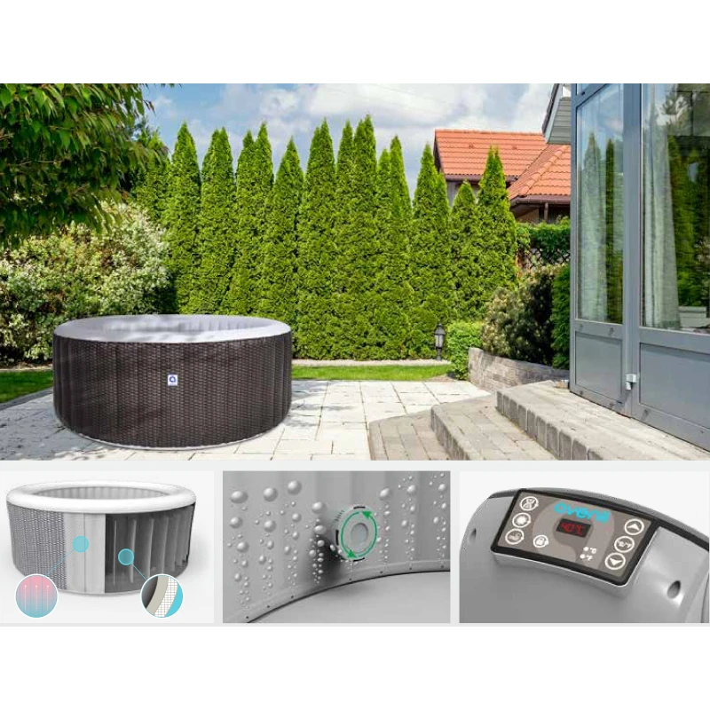 Последовательно высокий уровень надувная гидромассажная Ванна fspace Amazon, расслабляющий бассейн, красивый двойной массажный спа