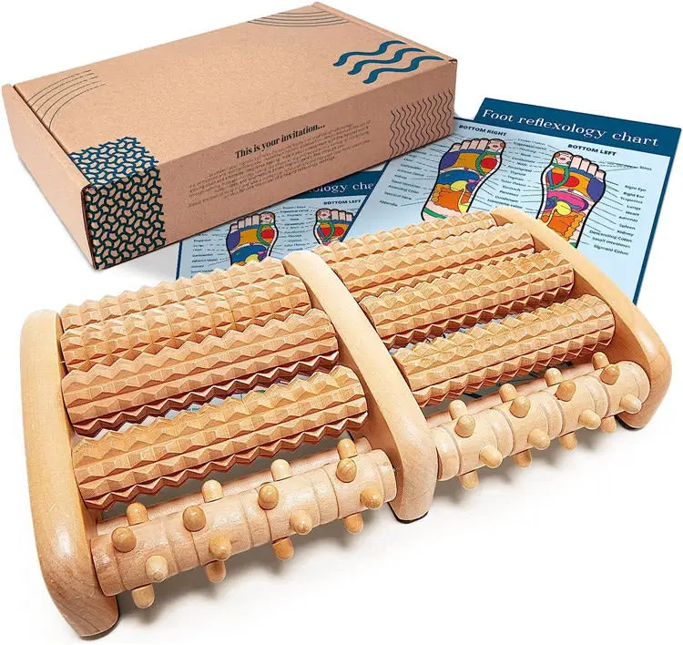 Wholesale Wooden Roller Body Foot Relax Stress Relief Massager Wooden Feet Massager Roller