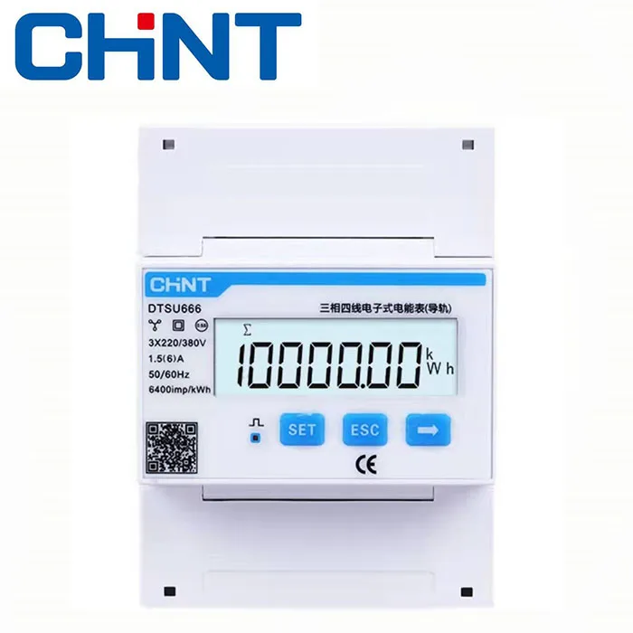 Горячая Распродажа CHINT CHNT DTSU666 RS485 220 В/380 в 5-80 А ватт-час умный цифровой дисплей трехфазный