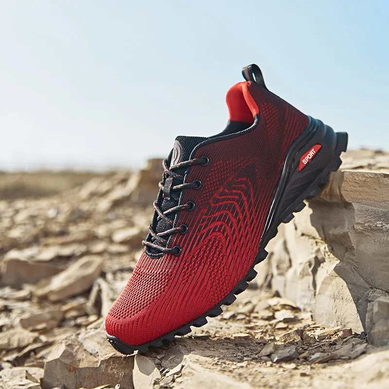 Men Spring Summer Golf Shoes Breathable Athletic Sport Shoes Mens Golf Light Sneakers Black Red Big Size 50 Golf Trainers Male