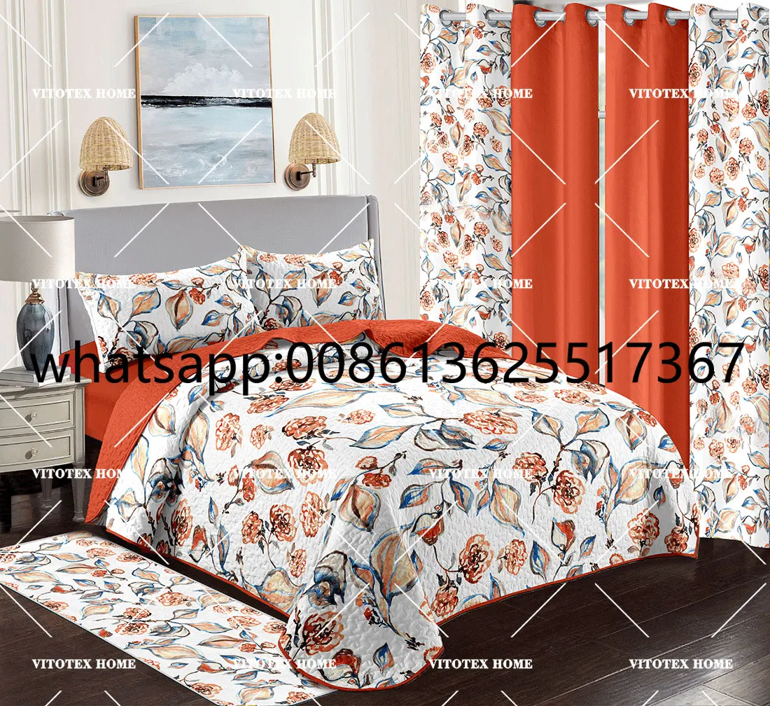 Top selling products 2023 luxury bedding sets bedroom curtains and sheet set matching