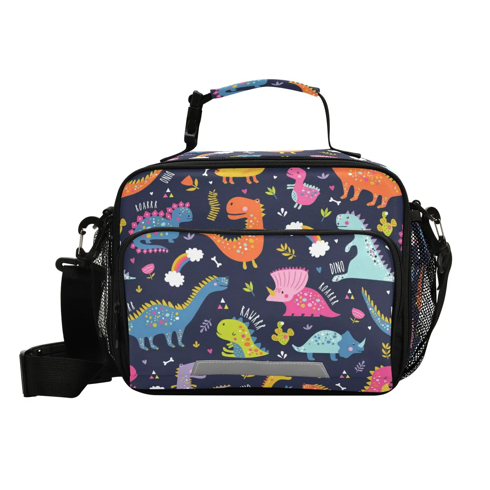 New Arrival Custom Dinosaur Print Lunch Box Waterproof Insulated Snack Bag Bento Box School Lunch Cooler Bag For Kids