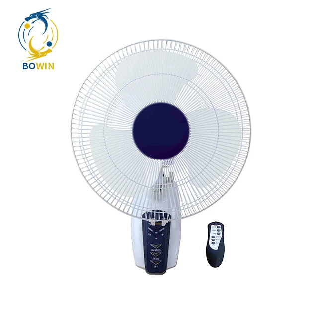 New design White 16 inch wall fan with remote control hanging and protectable grill remote wall fan