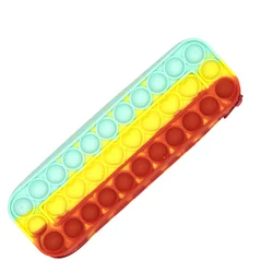 New design Rainbow Silicone Pencil Case Fidget pop itting pencil case for students