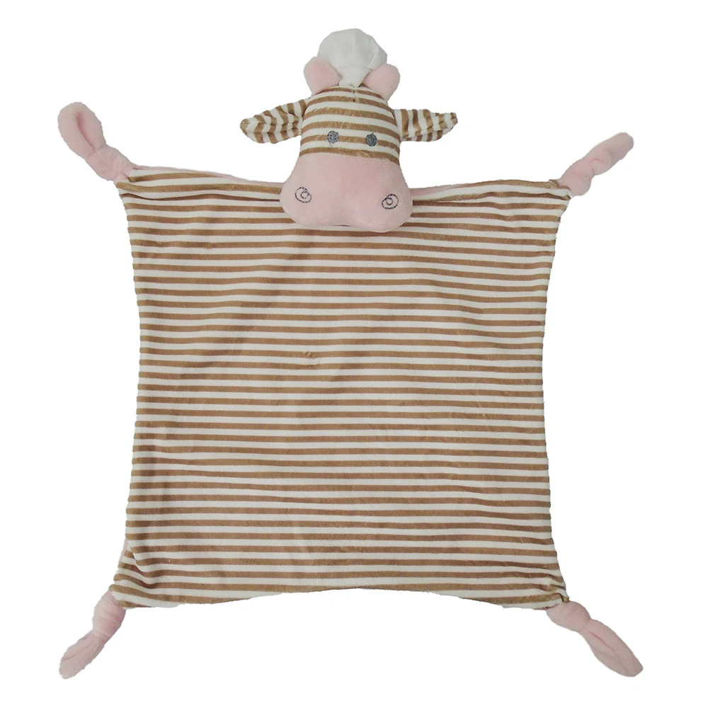 Stuffed hippo baby comforter toy security blanket with OEKO-TEX certificate