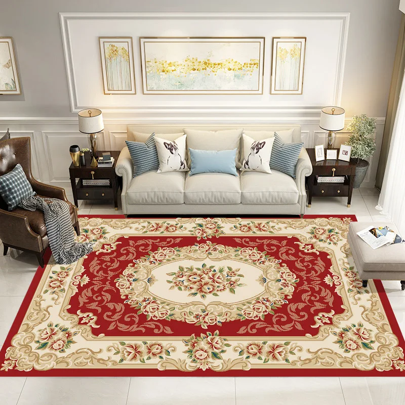 Luxury Handmade Woollen Carpet Red Carpet Rug Comfortable Sound Absorbing Features High-End Customised Living Room Office Door
