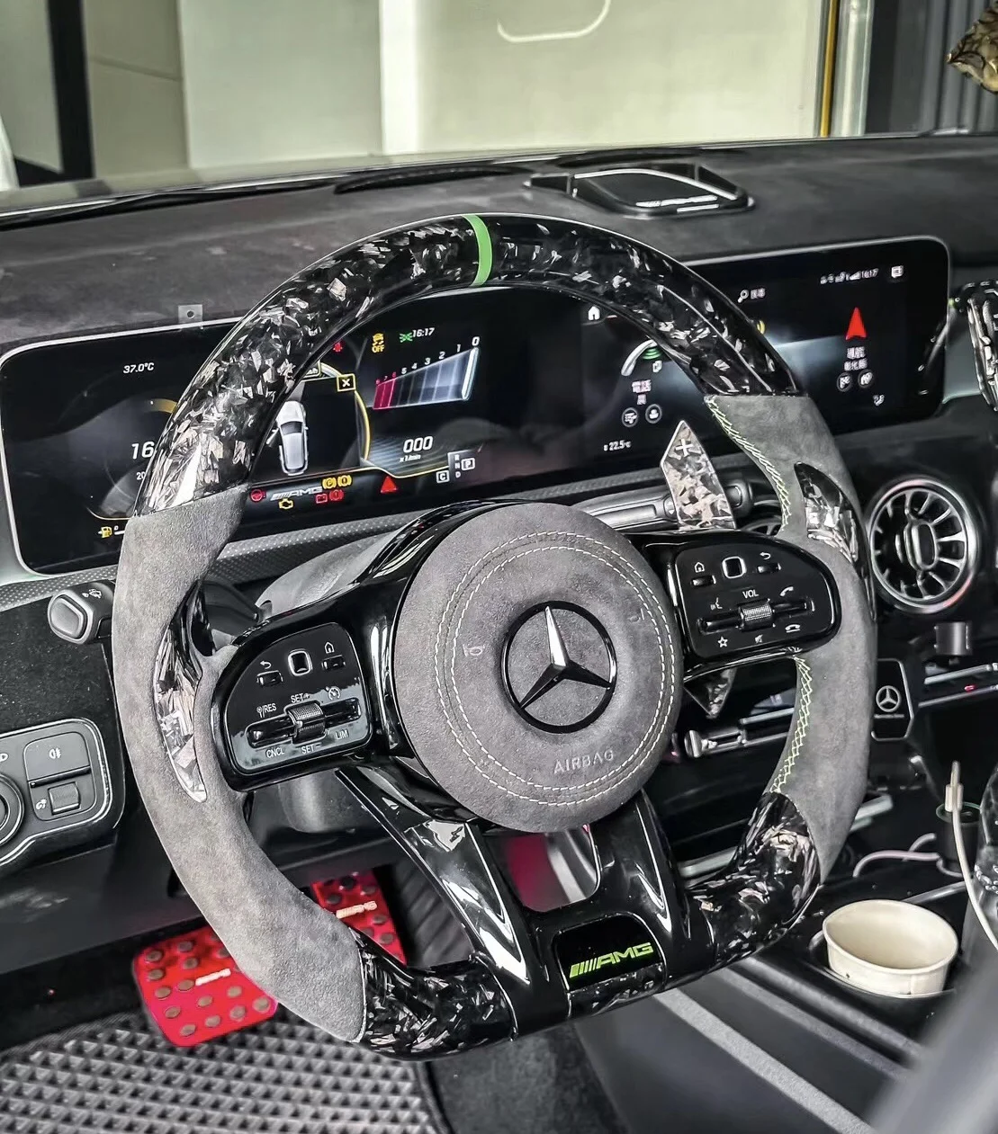 W204 Carbon Fiber Steering Wheel For Mercedes Benz AMG W204 W205 W211 W203 W212 W176 W213 Cla W210 W124 W177 W221 A C E S Class