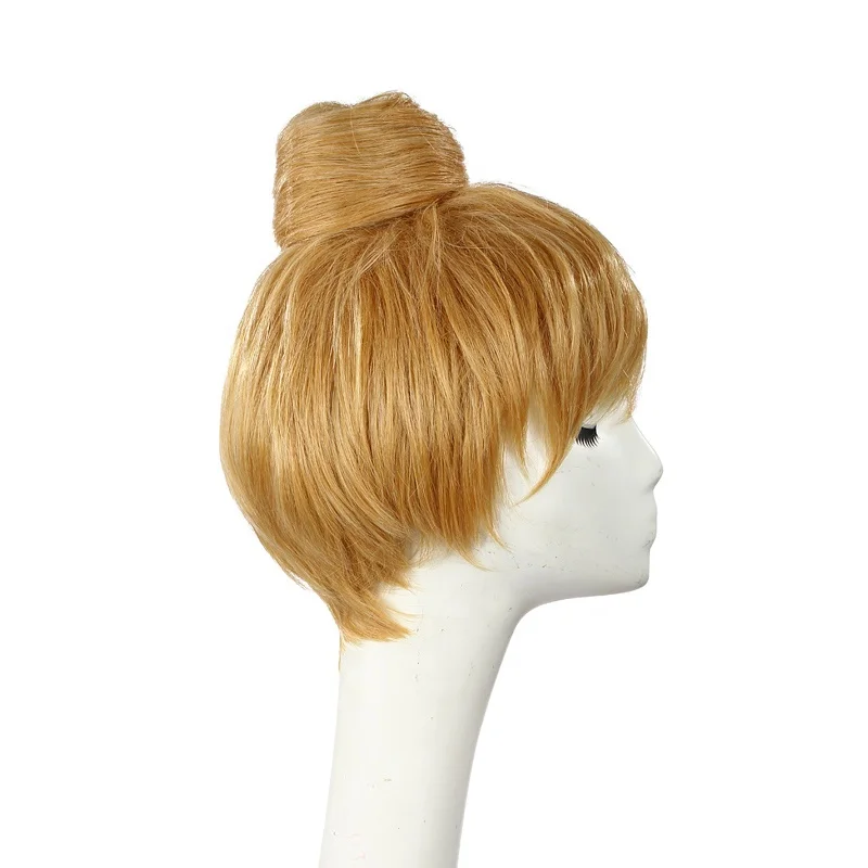 SARLA Wholesale Cheap Short Synthetic Hair American Girl Doll Wigs Blonde Bun Chignon Costume Child Bangs Wig Cosplay Wigs
