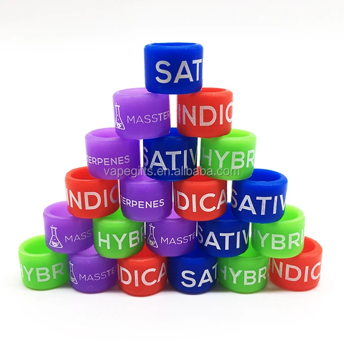 Custom printing logo 10mm diameter silicone bands vape ring holder