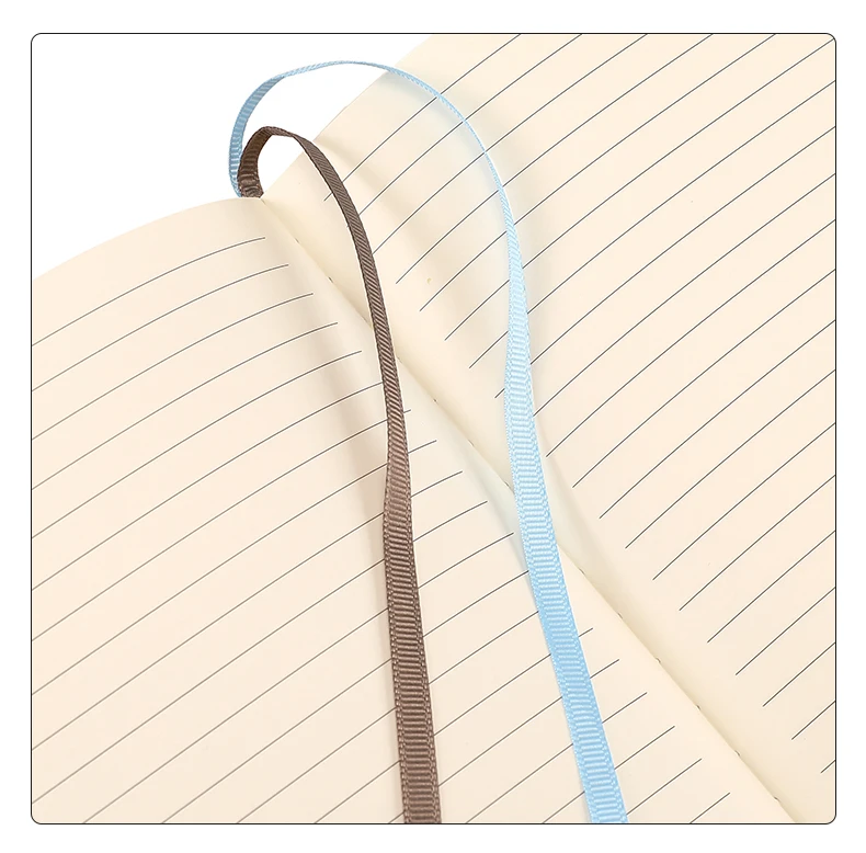 Leather Pu Custom Workout Dairy A5 Financial Wide Ruled Subject Notebook with Colorful Bookmark