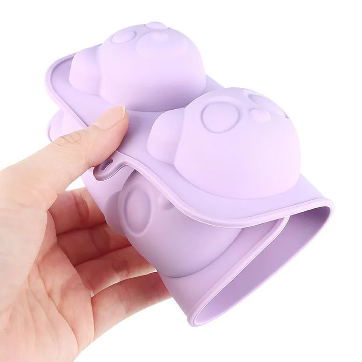2 inch 6 Cavity BPA Free 3D Cartoon Bear Chocolate Mold Teddy Bear Silicone Mold Bear-shaped Silicone Cake Mold