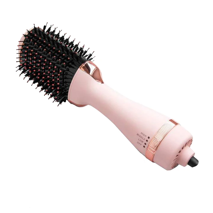 FAST SHIPPING 2021 New pink 3 in 1 one step blower brush styler in stock Wholesale price blow dryer hot air brush hair dryer