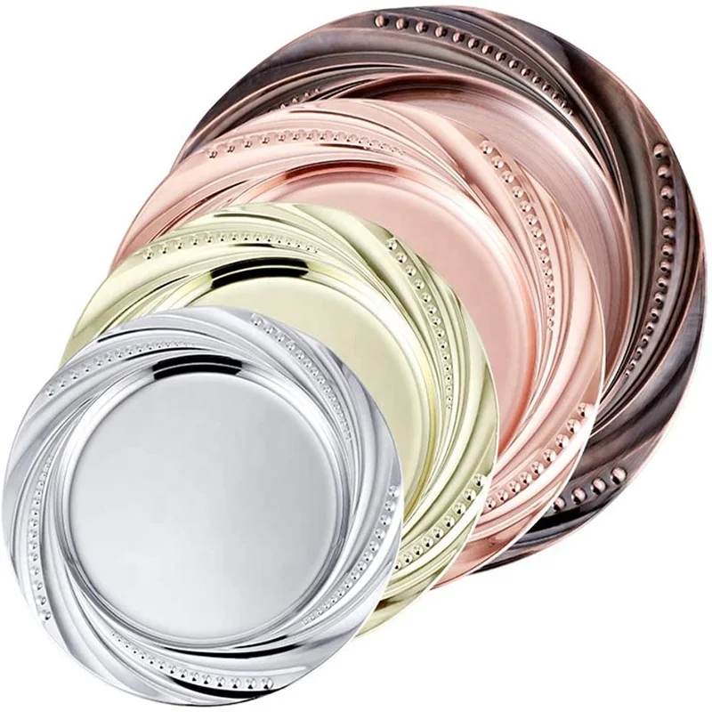 Оптовая продажа обеденные тарелки из нержавеющей стали с античным