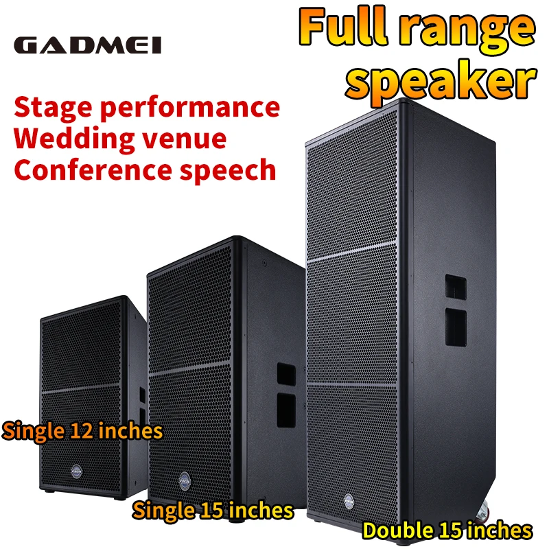 Professional subwoofer dual 15 inch speakers 850 watt speaker trolley waterproof shower speaker