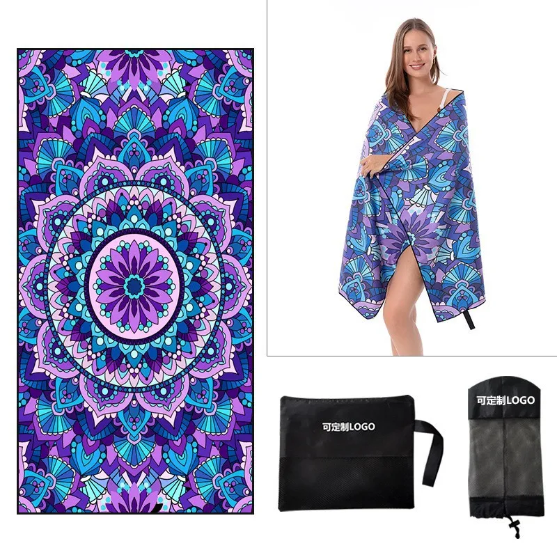 Cheap Microfiber Sublimated Digital Sublimation BeachTowel Printed Logo Sports Promotion Personalized  Beach Towels On Beach