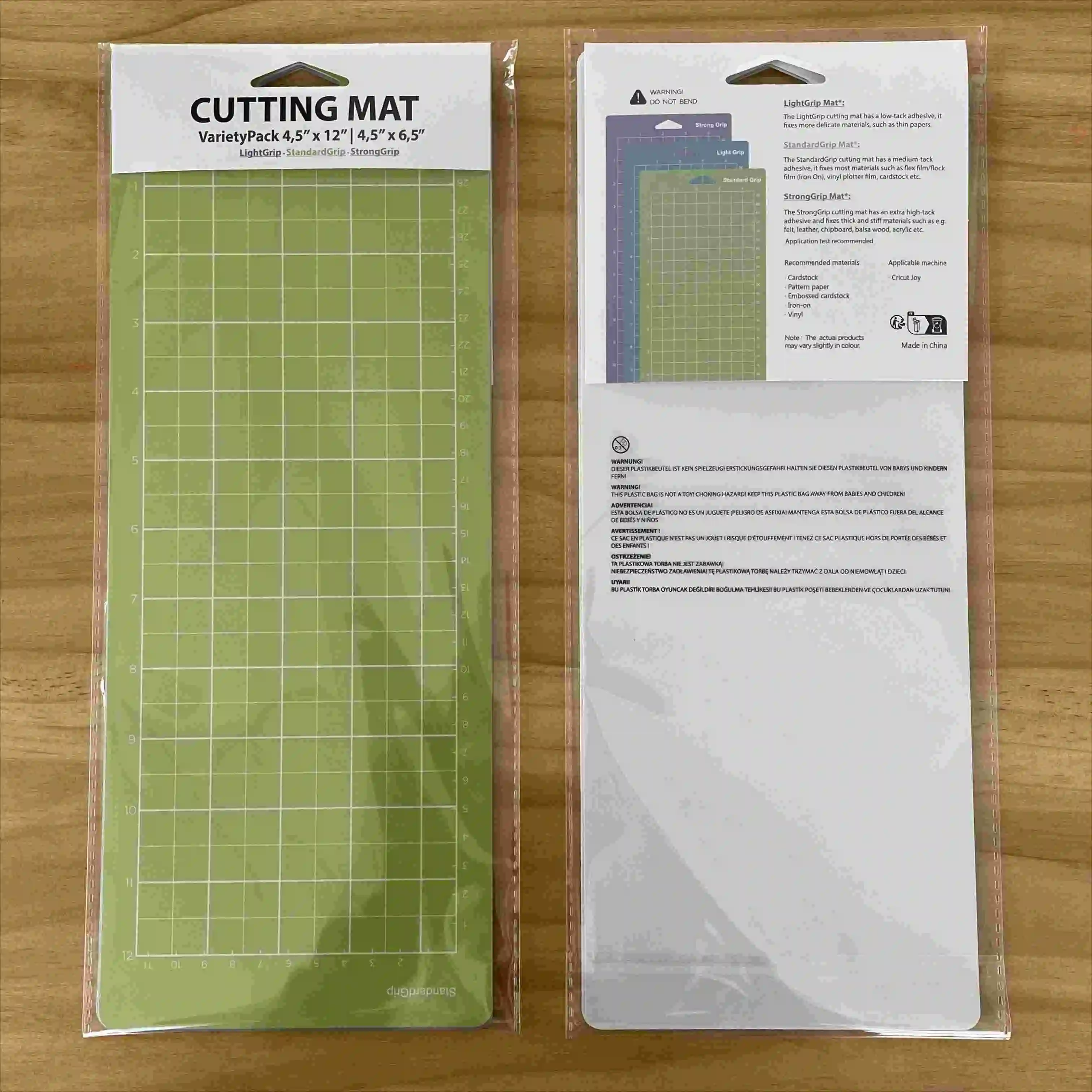 Diylobby Variety Adhesive Cutting Mat for Cricut Joy 4.5' X12' 4.5'X6.5' StandardGrip, LightGrip, StrongGrip