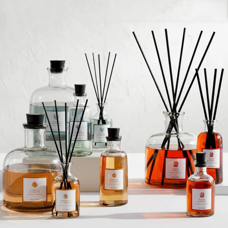SmallOrders YH020 gift set reed diffuser luxury gift set scented soy customized glass jar candle + glass bottle reed diffuser