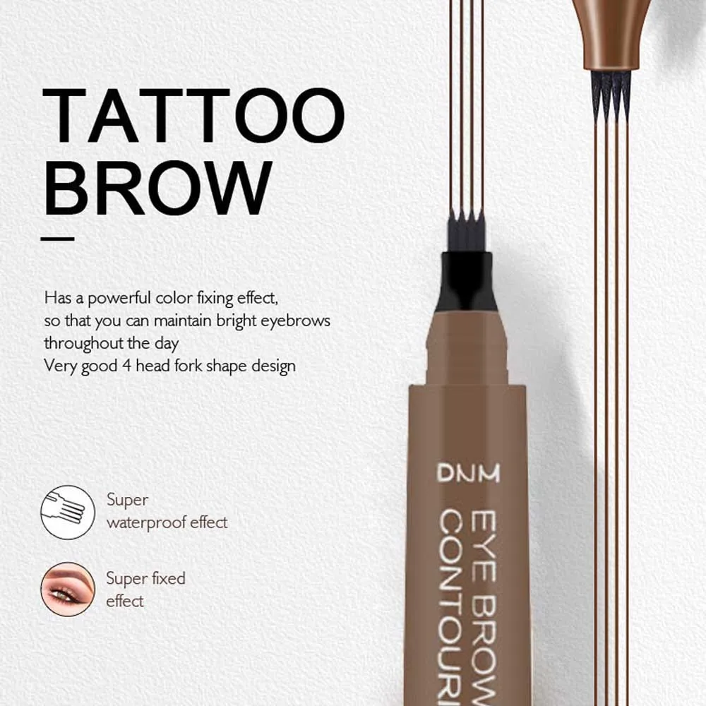 Hot Sale PMU Eyebrow Contouring Pen Waterproof Microblading Natural Brow Pen with a Micro-Fork Tip Applicator Eyebrow Pencil