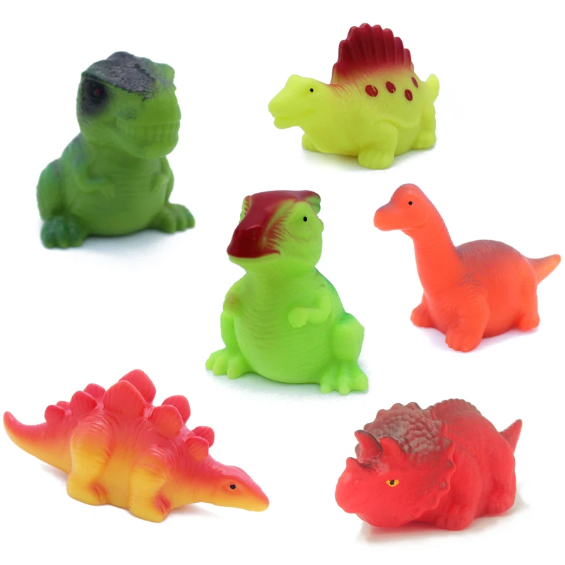 Hot Sale Plastic PVC Light Up Floating safety Baby Shower Dinosaur toys set bath toy