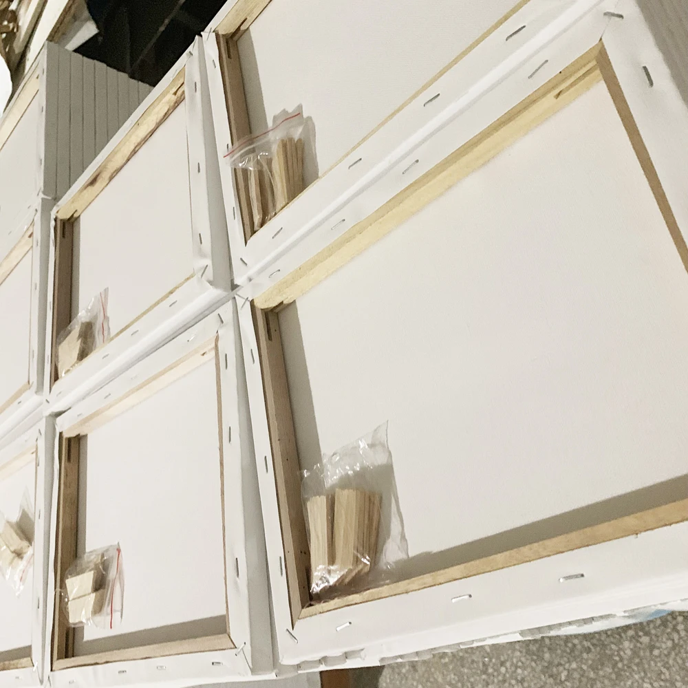 
blank artist stretched canvas with wooden frame 100% cotton 