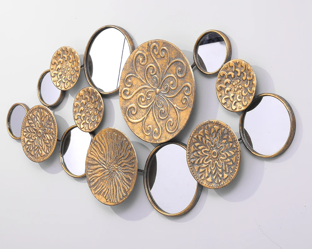 Luxurious home decoration with mirror iron wall hanging