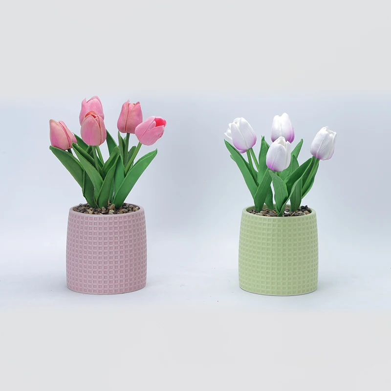 Small Daisy Artificial Flower with Pot for Home Decoration Free Shipping Simulation Potted Flower Pot & Planters Genre