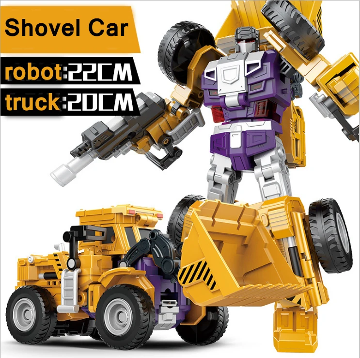 Plastic Diecas Transform Robot Toy Deformable Engineering Car Transformation Educational Gift For Kids
