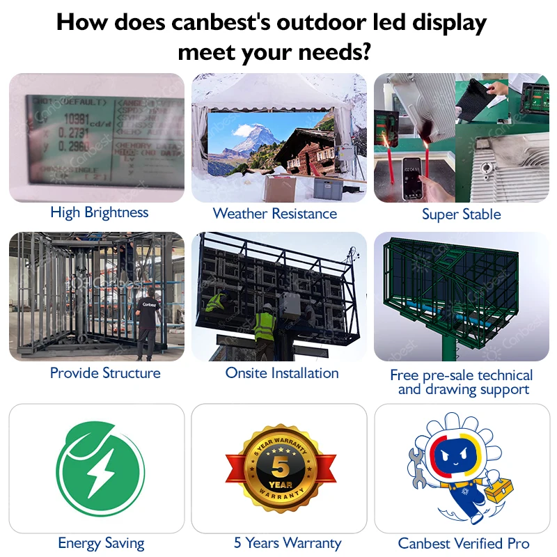 Canbest наружный полноцветный P10 уличный рекламный щит светодиодный дисплей Pantalla знак панель экран