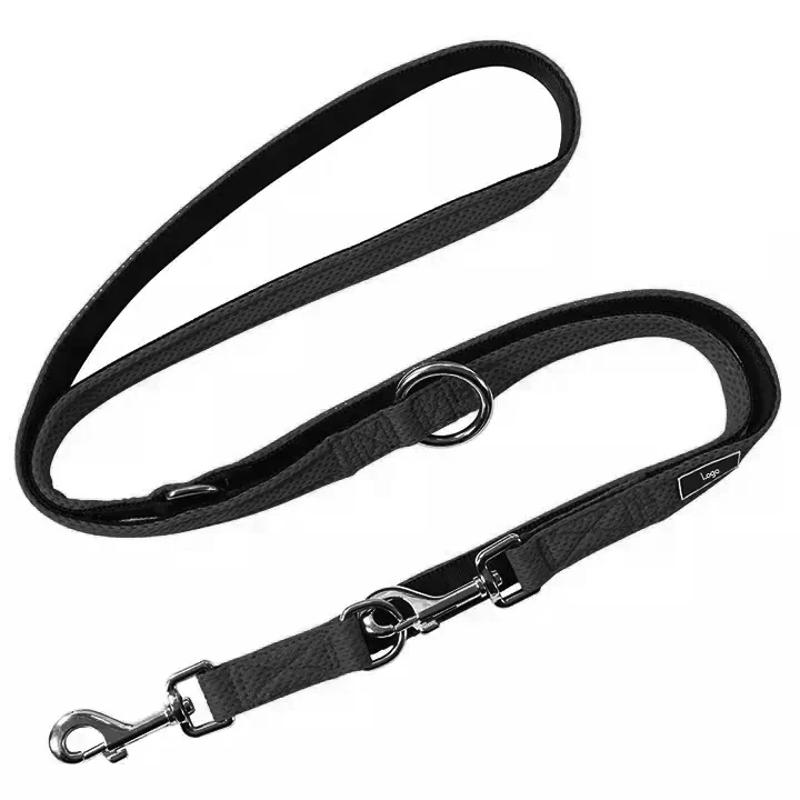 Custom Multifunction colored reflective Mesh Neoprene padded Pet lead Double hook Dog leashes for Training Running