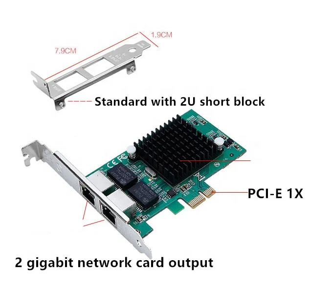 2 порта PCIE X1 1000M PCIe Gigabit Ethernet с двумя портами RJ45 Lan сетевая карта чип 82576 сеть Pci-e