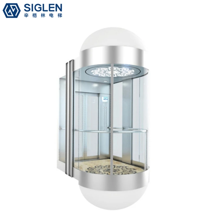 SIGLEN Brand Restoring ancient ways round glass elevator small indoor home glass round elevator lift