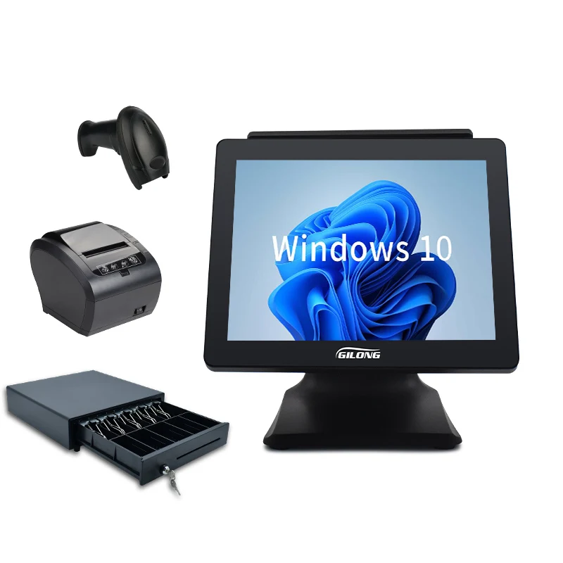 15 inch All in One Restaurant Retail Cashier Point of Sale Machine with Software
