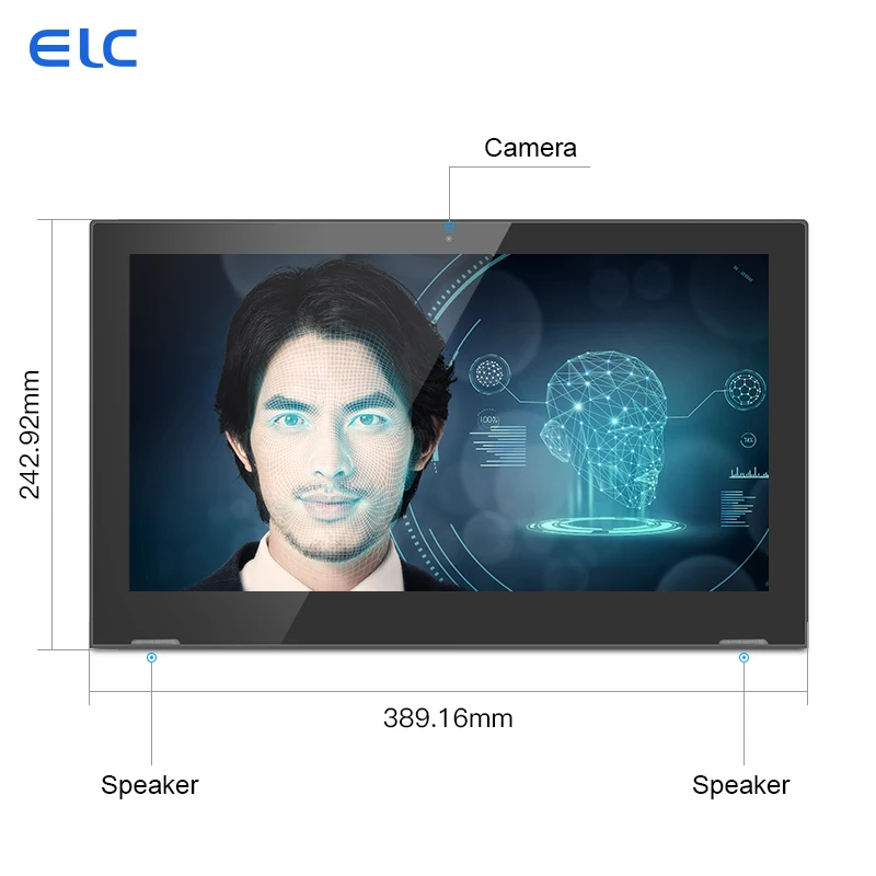 WL1513T(2022) 15.6 inch L shape quad core touch screen tablet RK3399 POE RJ45 NFC Front Camera desktop android devices