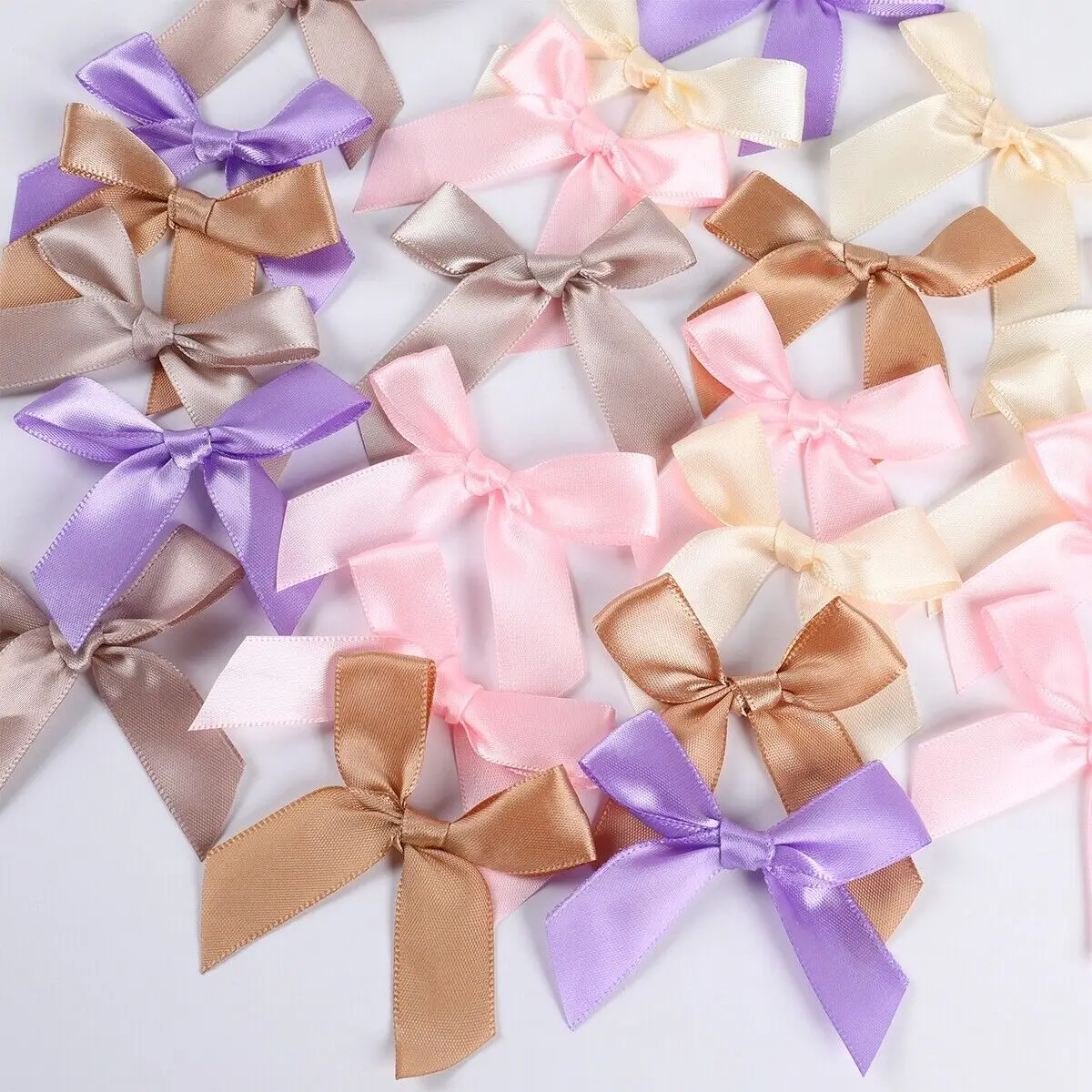 OKAY Small 7cm Bows Satin Ribbon Mini Crafts Pre Tied Wedding Cards Sewing