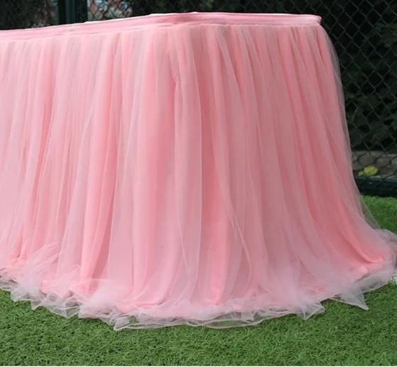 Tableware Tablecloth Wedding Banquet Table Tulle Skirt Elastic Mesh Top Accessories Decoration