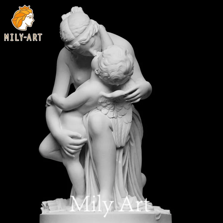 Ancient Greek Figure Life Size Marble Venus and Angel Cupid Statue for Park