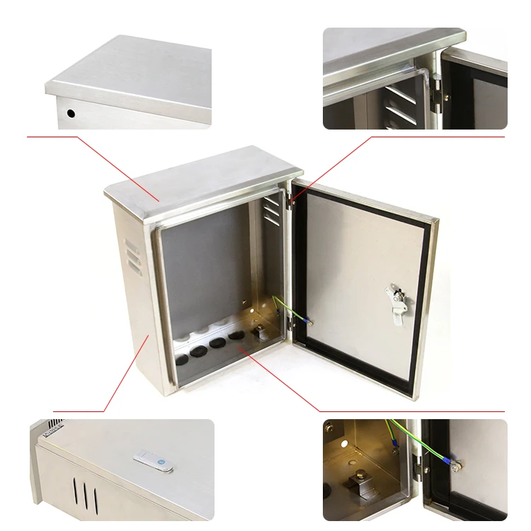 Power Battery Waterproof Telecom Cabinet IP67 Outdoor Aluminum Electronic Enclosures With Cable Gland