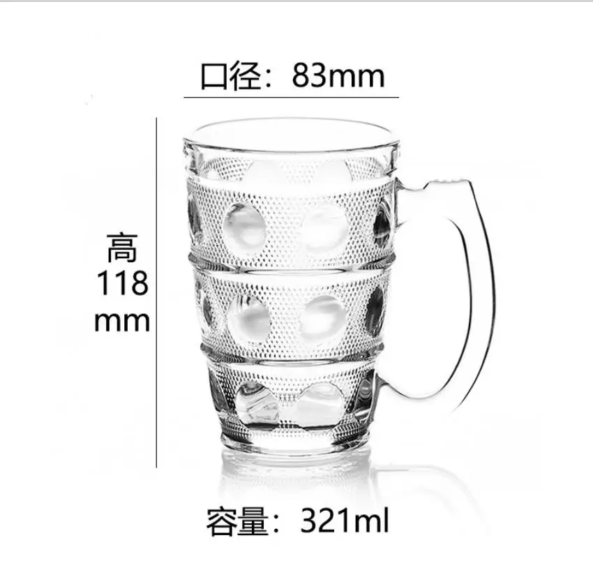 8oz 9oz 10oz 11oz cheap price factory wholesale beer glass cup with handle