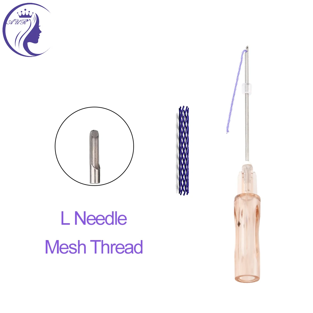 High quality factory medical surgical suture mesh thread 19G 60mm with fine gold thread pdo needle