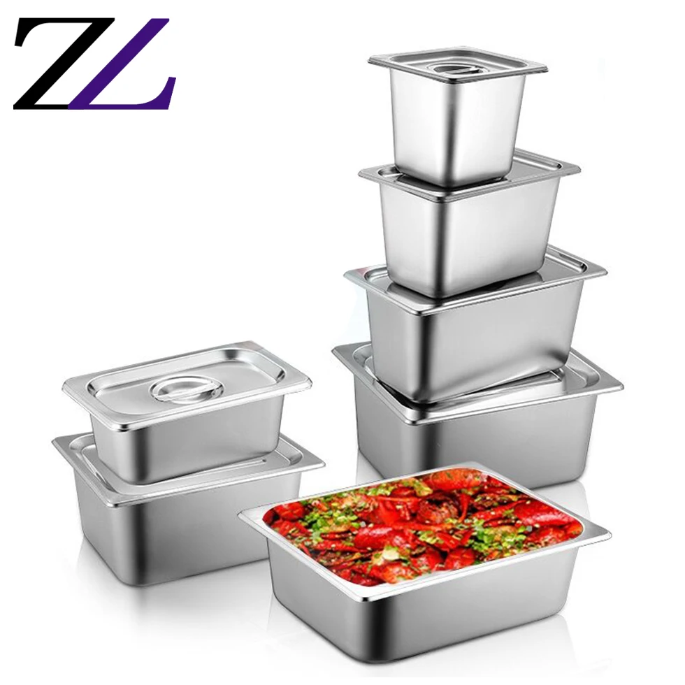 Hotel catering buffet gastronomic equipment gastronorm stainless steel chafing dish insert food pans gastronome 2 / 1 gn pan